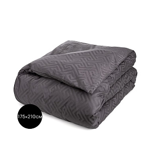 Пододеяльник 175х210см DE'NASTIA JQ меандр темно-серый сатин хлопок-100% 000000000001215627