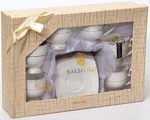 Набор кофейный 12 предметов (чашка 100мл-6шт/блюдце-6шт) BALSFORD Нежность подарочная упаковка фарфор 000000000001200577