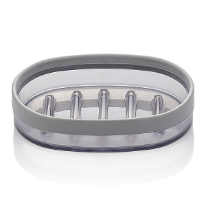 Мыльница 9x13x3см LUCKY серый пластик 000000000001218799