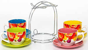 Набор чайный 8 предметов (чашка 220мл-4шт/блюдце-4шт) ELRINGTON Фиалка подарочная упаковка керамика 000000000001205646