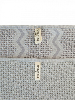 Набор полотенец кухонных 35x70см 2шт DE'NASTIA 270гр вафля зиг-заг/однотон темно-серый хлопок 000000000001228567