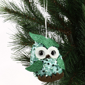 Декоративное украшение Цветная сова 10см DARLENS с пайетками ассорти 000000000001209906