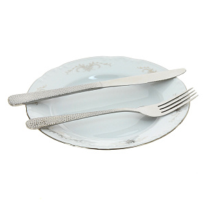 Десертная тарелка Серый Орнамент Люкс Хауз, 19 см 000000000001003638