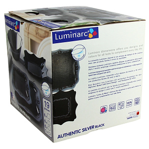 Столовый набор Authentic Silver Black Luminarc, 19 предметов 000000000001096154