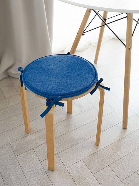 Подушка на стул 35см DE'NASTIA мемори круглая синий полиэстер 000000000001229949