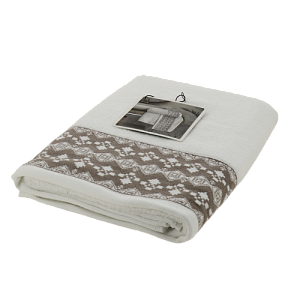 Полотенце 70х130см DE'NASTIA ТАЛИСМАН белый хлопок-100% 000000000001205441