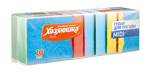 Набор губок для мытья посуды Midi Хозяюшка Мила, 10 шт. 000000000001051121