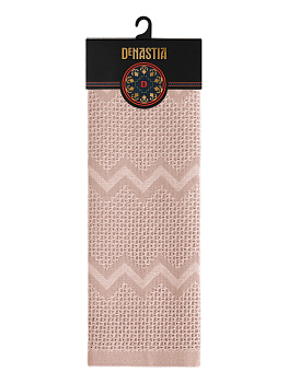 Полотенце кухонное 35x70см DE'NASTIA вафля зиг-заг розовый хлопок 100% 000000000001213578