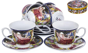 Набор чайный фарфор 12шт 6чашек 250мл+6 блюдец подарочная упаковка МАДОННА 156-01002 000000000001195490