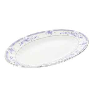 Овальное блюдо Синий ситец Porcelaine Czech Gold Hand s.r.o., 26 см 000000000001136138