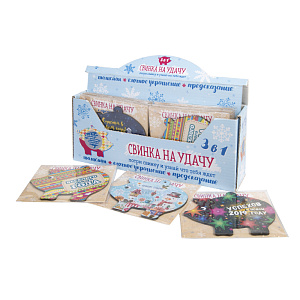 Декоративное украшение 9,1х8х0,2см ФЕНИКС-ПРЕЗЕНТ Свинка на удачу картон 000000000001179862