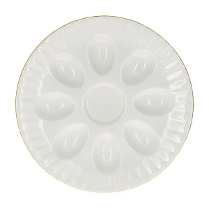 Блюдо для яиц Золотая отводка Porcelaine Czech Gold Hands, 21 см 000000000001136227