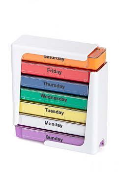 Таблетница LUCKY 10,5x12,6x4см микс цветов пластик Y000087 000000000001201047