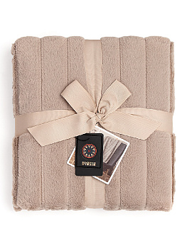 Плед DE'NASTIA Кролик с полосами 220х240 100%полиэстер бежевый T040151 000000000001200633