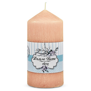 Свеча пеньковая 125х60мм Дольче Вита красная 000000000001209279