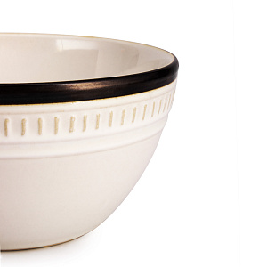 Салатник 15см Орнамент белый/черная полоса глазурованная керамика 000000000001217641