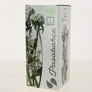 Ваза стеклянная декорированая вручную бочка 26 см. Линия Моне -Аквапринт Мрамор с золотым ободком.  7736/250/ak101 000000000001191014