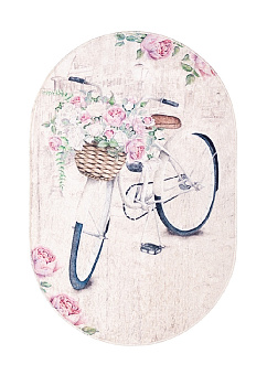 Коврик универсальный 60x90см LUCKY ВЕЛОСИПЕД овал бежевый полиэстер 000000000001187178