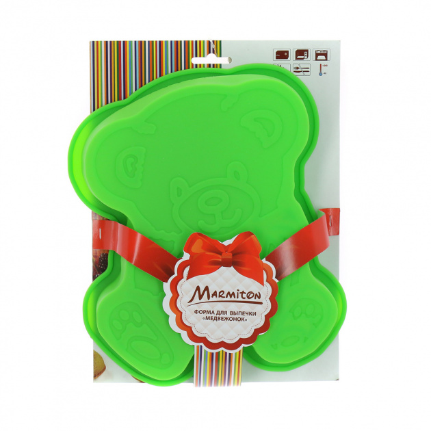Форма для выпечки Медвежонок Marmiton, зеленый, силикон 000000000001125399