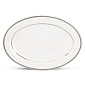 Блюдо овальное 30см Анжелика с серебром фарфор