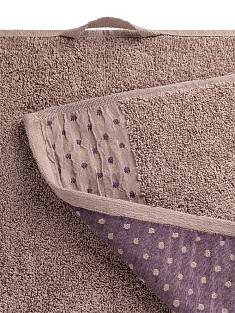 Полотенце махровое LUCKY Бордюр горошек 500gsm 35x70 100% хлопок, светло-коричневый D100311 000000000001221609