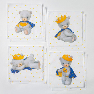 Набор носовых платков Крошка Я "Принц Митчелл" 25х25-8шт, пл.65г/м2, 100% хлопок 4995540 000000000001200241