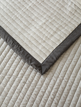 Покрывало 150x205см DE'NASTIA Structure строчка серый полиэстер 000000000001228403