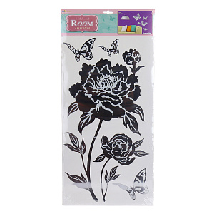 Зеркальные стикеры Роза с бабочками Room Decoration 000000000001127353