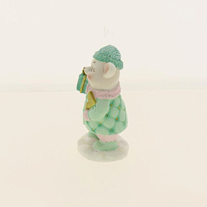 Новогодняя фигурка Стёганная Мышка из полирезины / 8,5x4,5x4см арт.80323 000000000001191428