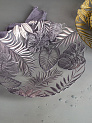 Блюдо сервировочное 22см EFE GLASS Листья серебро стекло 000000000001213518