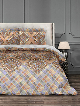 Комплект постельного белья БЯЗЬ 100%хб 1,5 спальный (1 наволочка70х70+1 пододеяльник215х145+1 простыня215х150) Ясмин корчневый C0201 000000000001199385