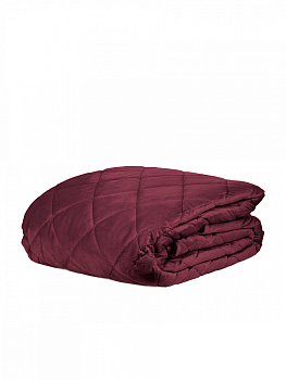 Покрывало 240x240см DE'NASTIA геометрия велюр бордовый полиэстер 000000000001227984