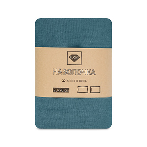 Наволочки 70х70см 2шт LUCKY сине-зеленый поплин хлопок 100% 000000000001221034