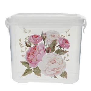 Контейнер 900мл БЫТПЛАСТ Super Lock для СВЧ с декором бесцветный пластик 000000000001177016