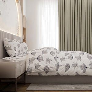 Комплект постельного белья 2,0сп LUCKY (пододеяльник 175х215см, простыня 200х220см, наволочки 70х70см-2шт) Пурпур поплин хлопок 000000000001212753