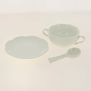 Бульонница с блюдцем и ложкой 300мл/11смБабочка белаяHD-267W 000000000001181013