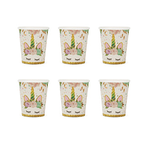 Набор стаканов одноразовых 6шт Единорог 000000000001222145