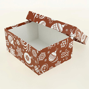 Коробка подарочная 19x15x9см РУТАУПАК Елочные игрушки прямоугольная 000000000001208356