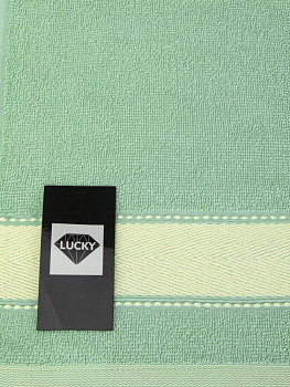 Полотенце махровое 30х60см LUCKY Атласный бордюр мятный хлопок 100% 000000000001226783