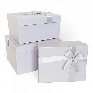 Коробка подарочная 190x150x90см ЛАВАНДОВЫЙ с бантом бумага матовый 000000000001214967