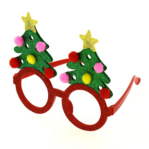 Маскарадные очки Ёлки из полипропилена с декором из нетканого материала (полиэфирные волокна) / 14x13см арт.80621 000000000001191305