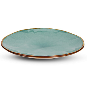 Тарелка десертная 22см Акварель бирюза глазурованная керамика 000000000001217610