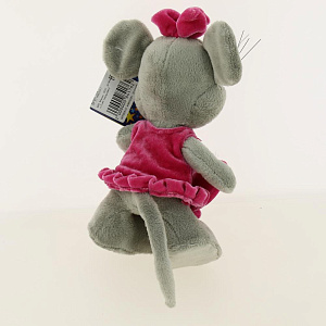 Мягкая игрушка Мышь 0021 в платье, с 2-мя сердцами 21см КМИ5331 000000000001192071