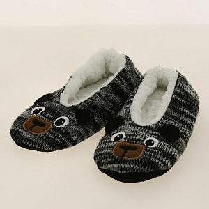 Туфли домашние(тапки) р.39-40 Животные вязаный серый 50%акр 50%пэ J000055(35-36) 000000000001187755
