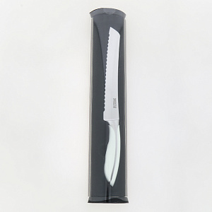 Нож хлебный клинок 197мм DE'NASTIA белая ручка нержавеющая сталь ABS пластик 000000000001210804