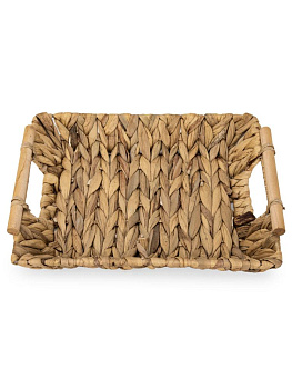 Корзина плетеная универсальная 31х25см полиэтилен/железо/древесина 000000000001229445