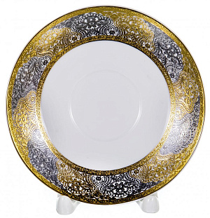 Набор чайный 12 предметов (чашка 230мл-6шт/блюдце-6шт) BALSFORD Саксония золото/серый подарочная упаковка фарфор 000000000001195499