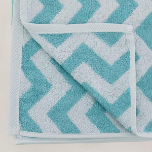 Полотенце 50х90см CLEANELLY Спезатта махровое Плотность 460гр голубое пестроткань 100% хлопок 000000000001206886