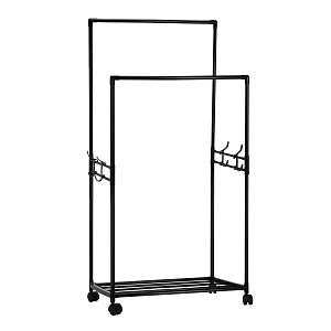 Вешалка напольная 2-х ярусная 56х33х120см LUCKY металл черный 000000000001222582