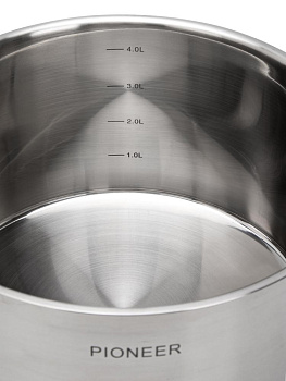 Кастрюля 4,2л PIONEER ELEGANT с крышкой нержавеющая сталь 000000000001224599